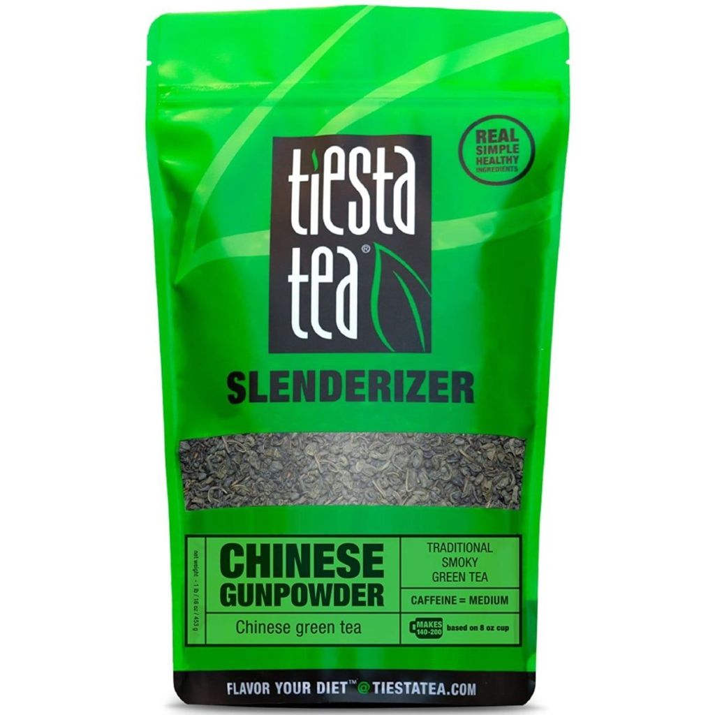 Tiesta Tea Chinese Gunpowder Slenderizer Loose Leaf Green Tea - 16oz Resealable Bulk Pouch