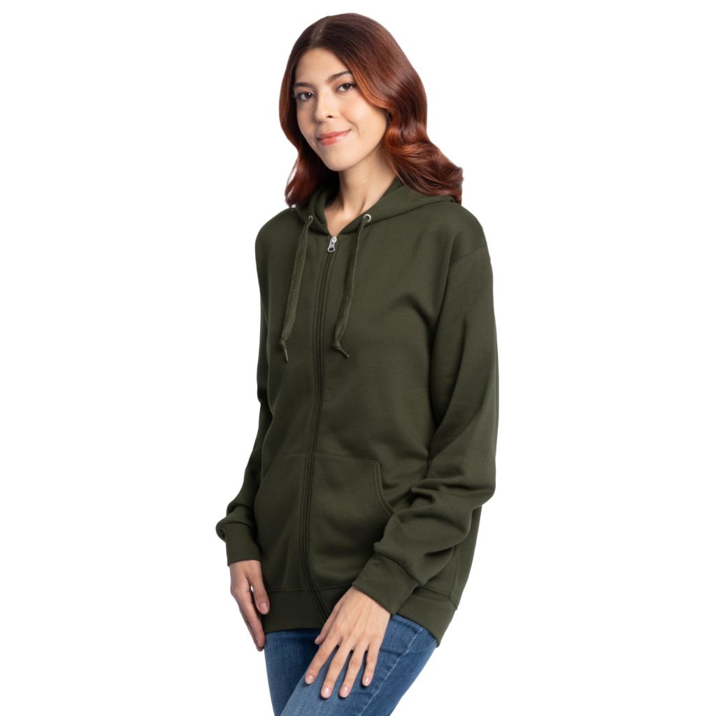 Fruit of the Loom Unisex Adult EverSoft Fleece Full Zip Hoodie Sweatshirt, Duffle Bag Green, Medium