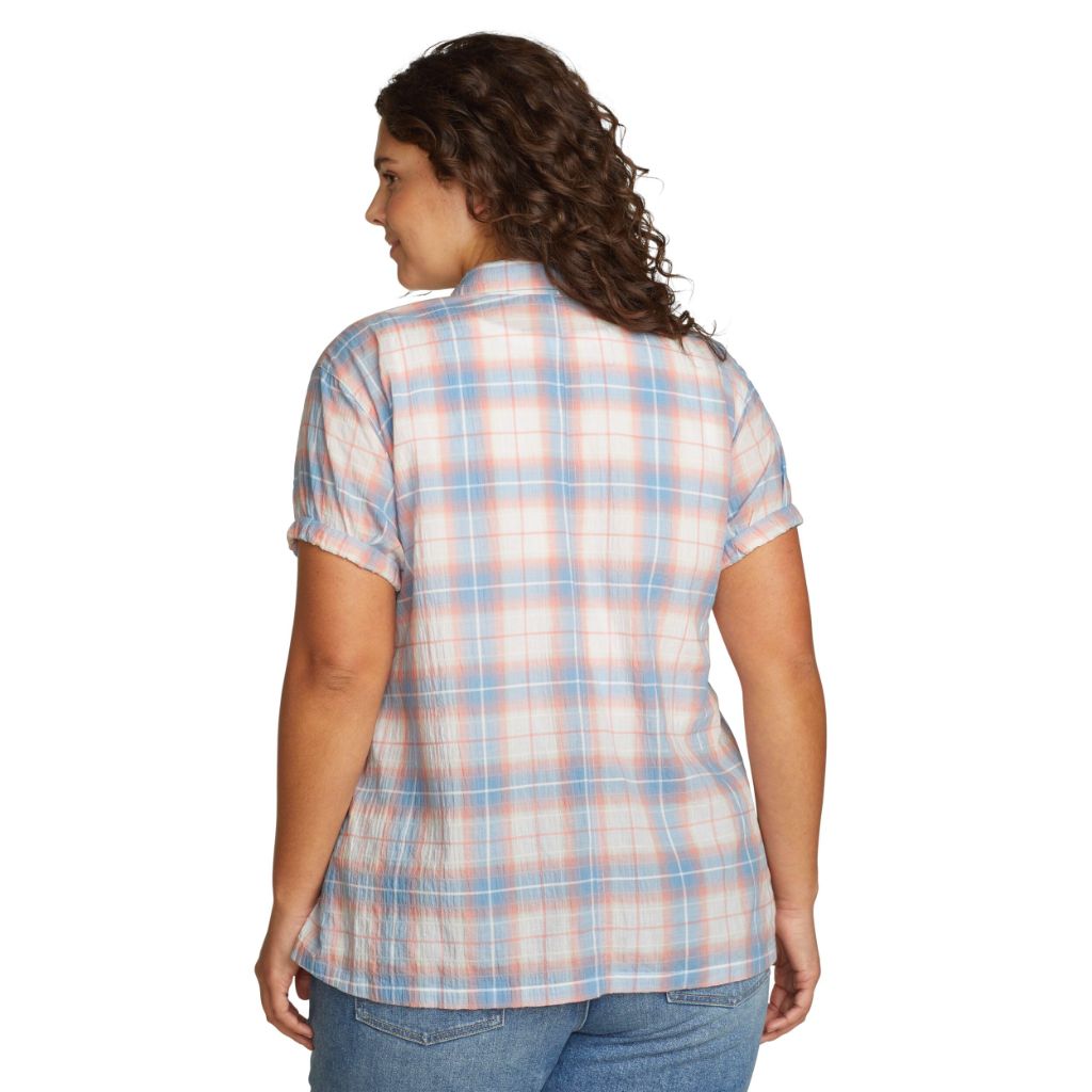 Women's Plus Short Sleeve Packable Camp Shirt, 1X