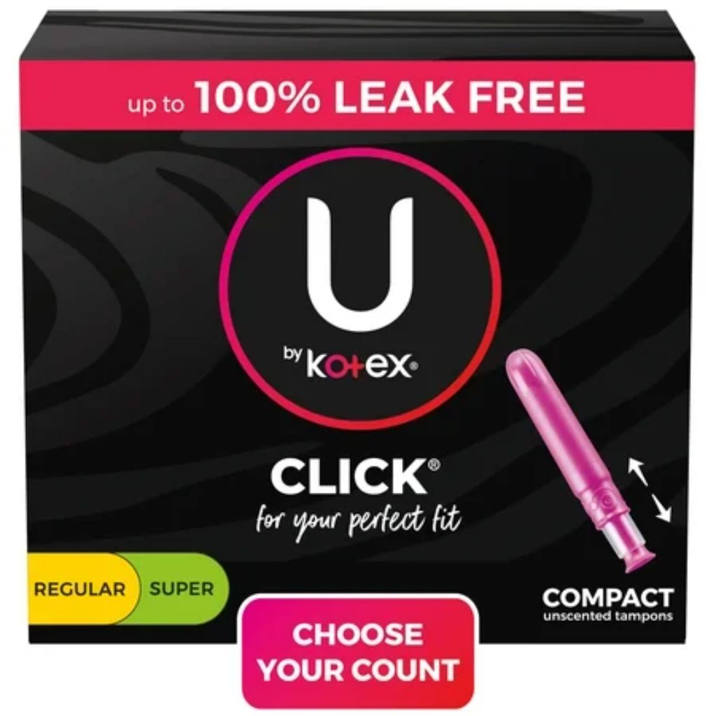 U BY KOTEX SUPER PREMIUM CLICK TAMPONS REGULAR/SUPER MULTIPACK 45
