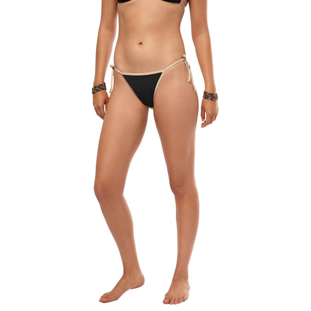 WEWOREWHAT Tie Bottom, Black/Tkwd - size S