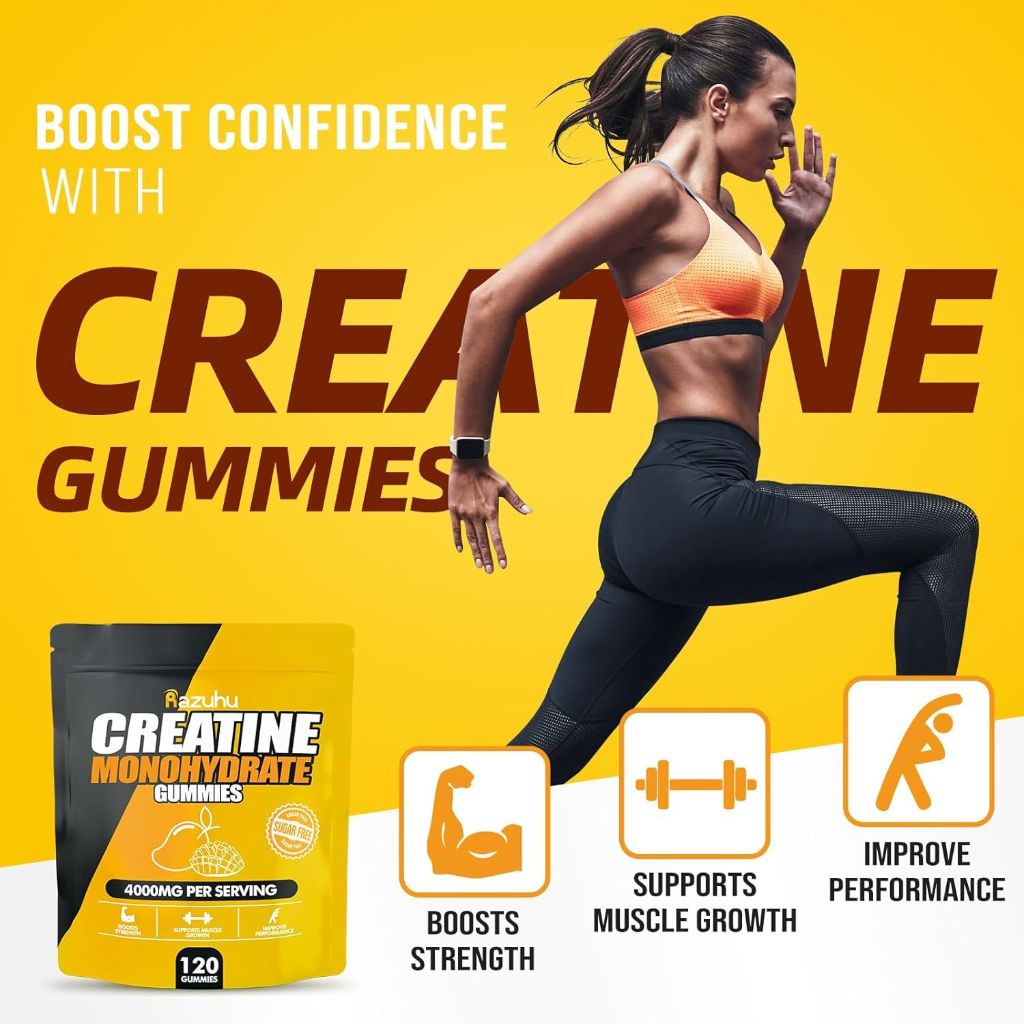 Creatine Monohydrate Gummies, 120 Count (Mango)