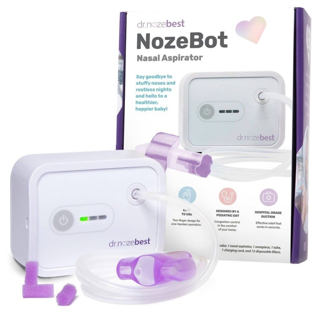 Dr. Noze Best NozeBot Baby Aspirator - Pediatric ENT-Designed Relief for Severe Congestion - Battery