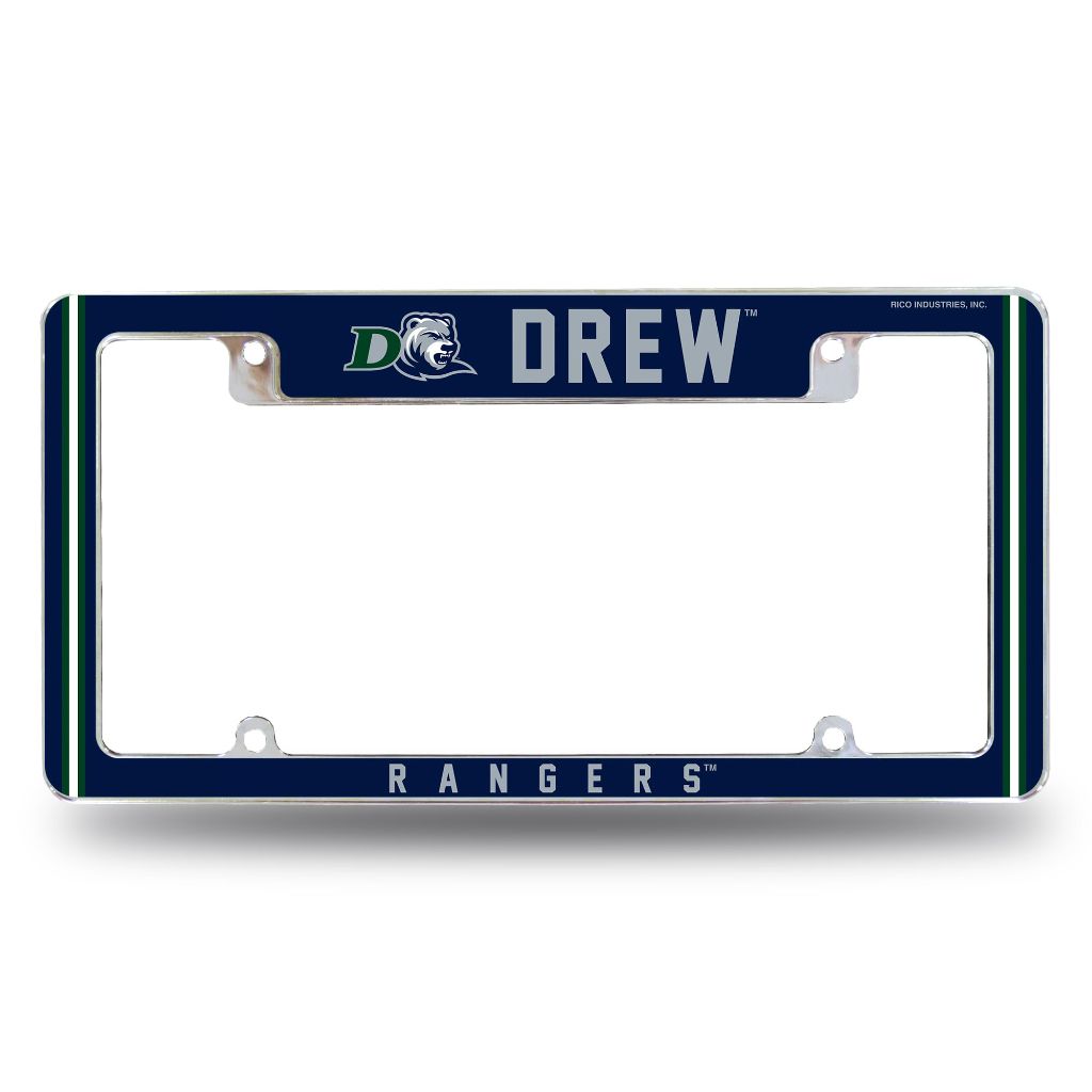 Rico Industries NCAA Drew Rangers 12" x 6" Chrome All Over Automotive License Plate Frame for Car/Truck/SUV