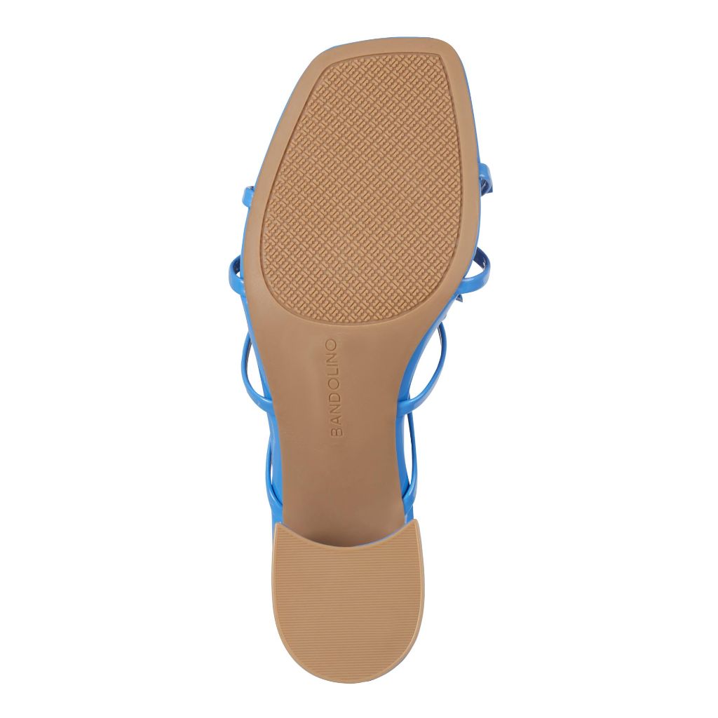 Bandolino Women's Margil Heeled Sandal, Blue Patent 420, 9.5