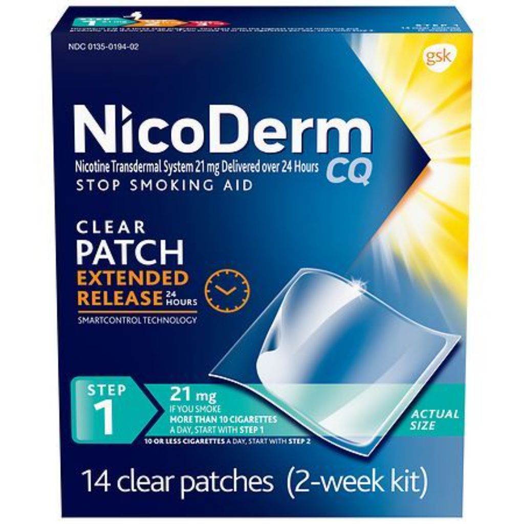 NicoDerm CQ Stop Smoking Aid Clear Patches Step 1 - 14ct
