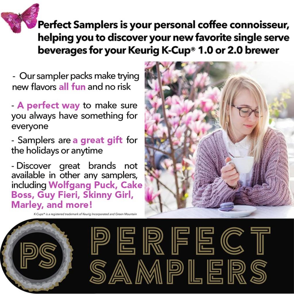 Perfect Samplers Caramel Coffee Pods Variety Pack, Medium Roast for Keurig K-Cups Machines, Assorted Flavored Sampler, 30 Count
