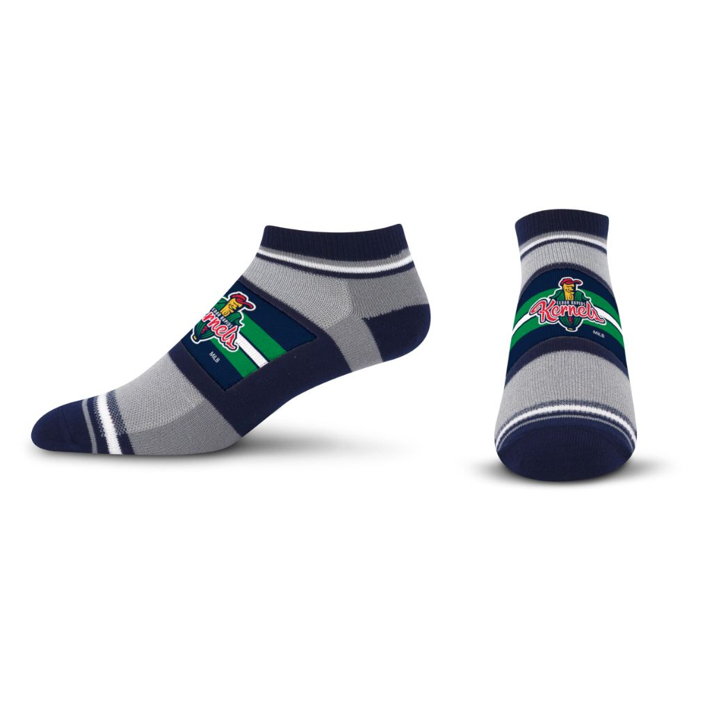 SZ M, For Bare Feet MiLB CEDAR RAPIDS KERNELS Streak No Show Sock Team Colors
