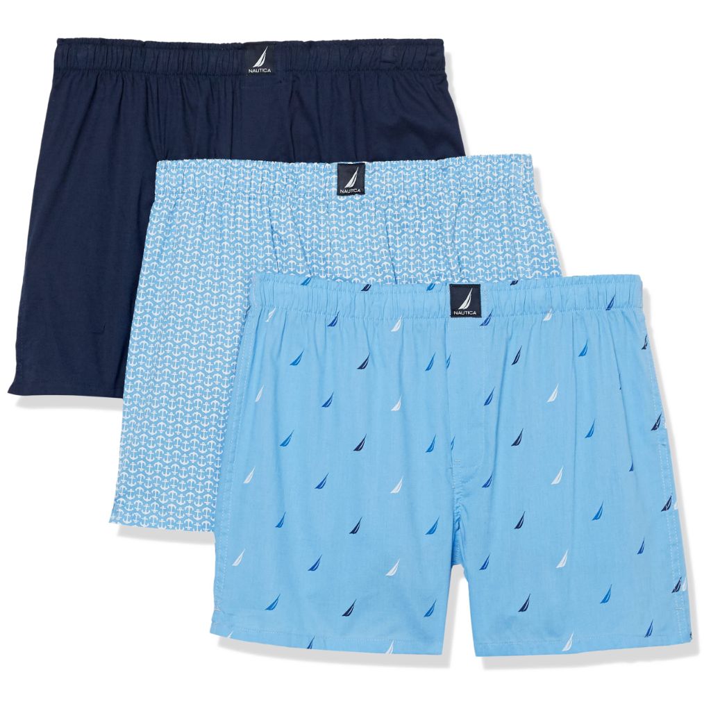 Nautica Men's Classic Cotton 3-Pack Woven Boxers, X-Large