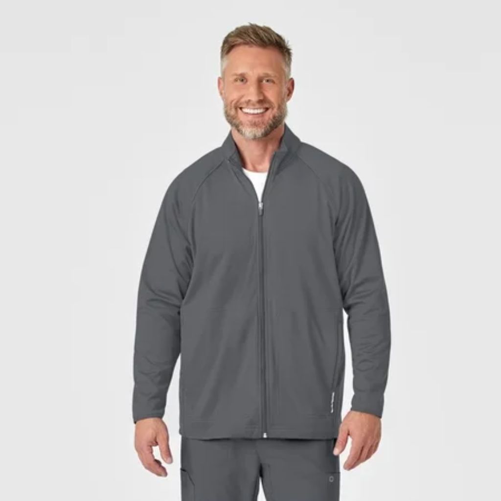 Wink Knits and Layers Men s Fleece Full Zip Jacket  Pewter  XS