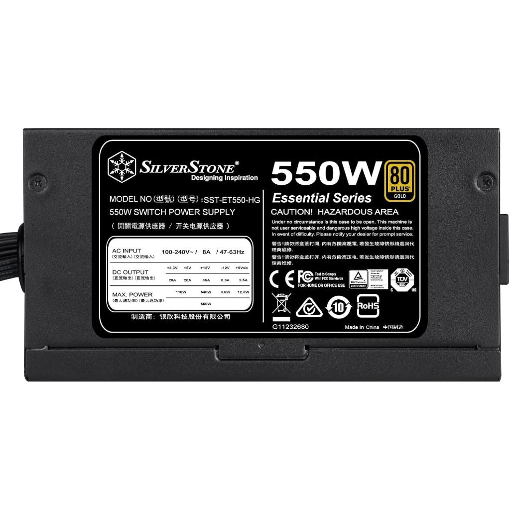 Silverstone Technology 550 Watt Semi-Modular 80 Plus Gold Computer Power Supply PSU, SST-ET550-HG