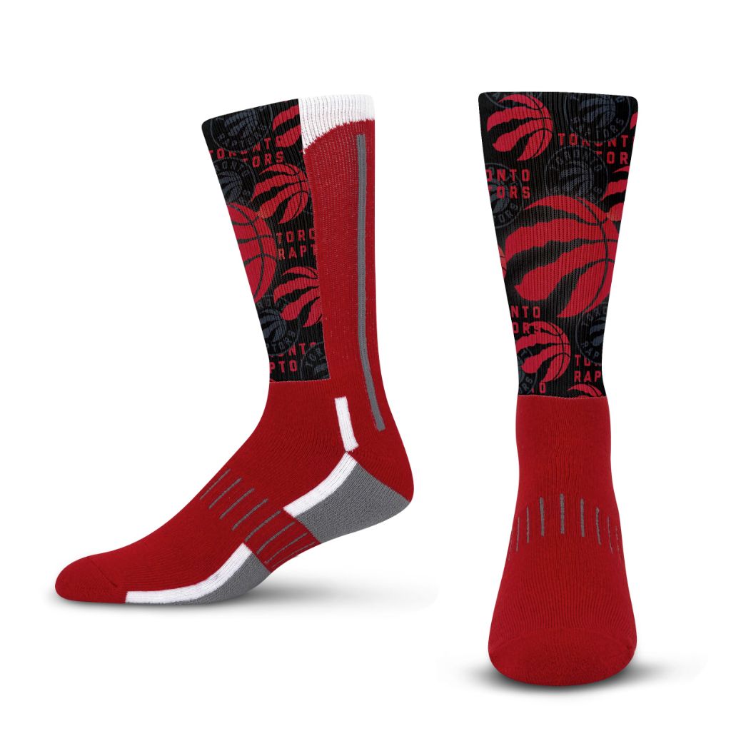 For Bare Feet NBA TORONTO RAPTORS Montage Crew Sock - Youth size