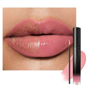 KAELY Nude Pink Shiny Longwear No-Budge Liquid Lip Color Lipstick Makeup, Highly Pigmented Color, #19