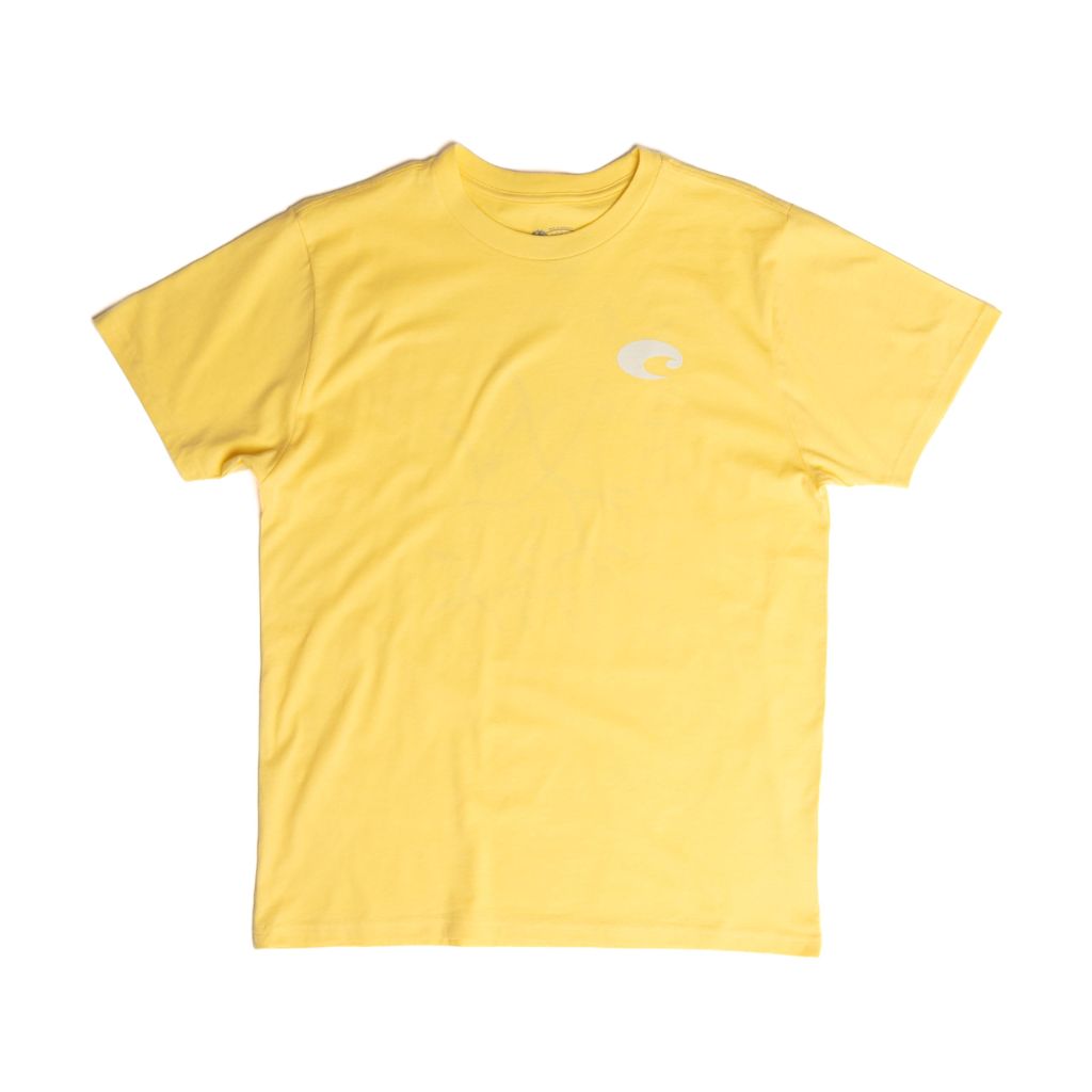 Costa Del Mar Mens Postal Stamp Snook T-Shirt, Butter, Large