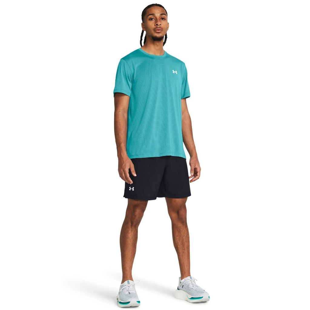 Under Armour Men's Launch Run 7 Inch Unlined Shorts, (001) Black/Black/Reflective, 3X-Large