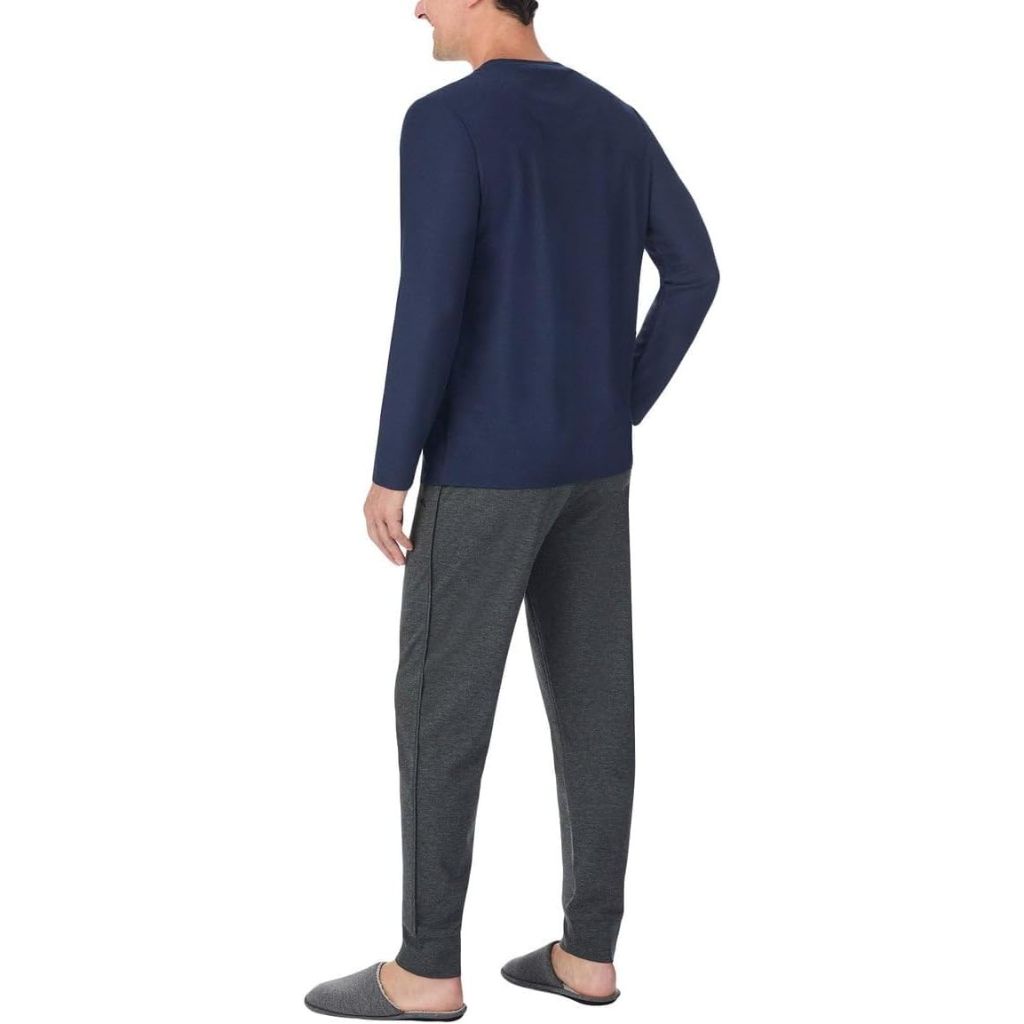 Tommy Bahama Men’s 2-piece Relaxed Fit Logo Embroidered Lounge Set (Blue,Medium)