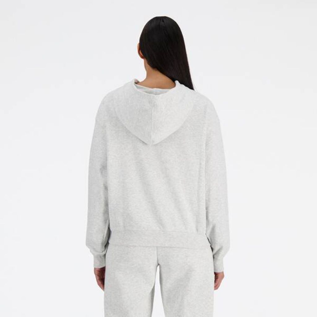 New Balance Women's Sport Essentials French Terry Logo Hoodie, Ash Heather, X-Large