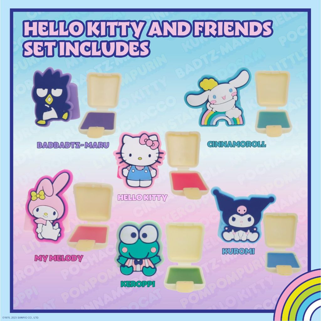 Hello Kitty and Friends 6 pack Fruit Flavored Lip GlossPucker Pop Set, Ages 3+