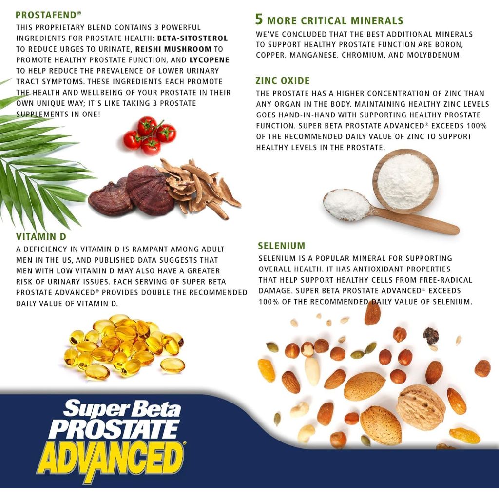 Super Beta Prostate Advanced Prostate Supplement for Men (60 Caplets, 1-Bottle)