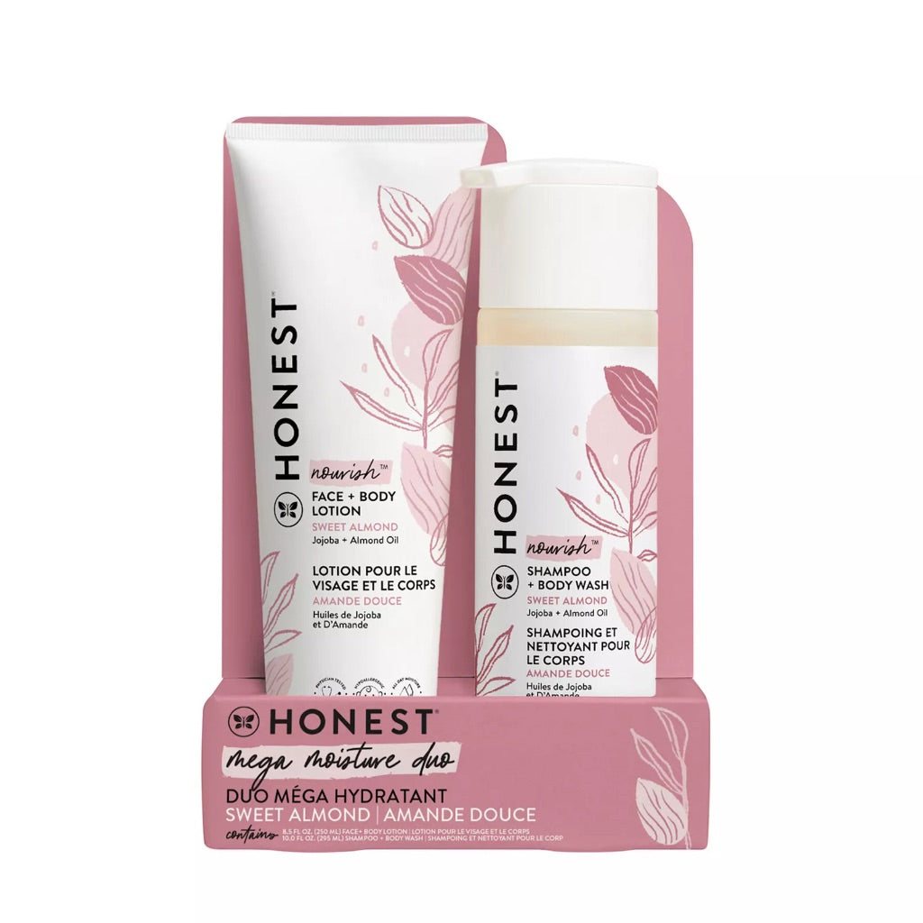 The Honest Company Nourish 2-in-1 Shampoo + Body Wash and Lotion Duo - Sweet Almond