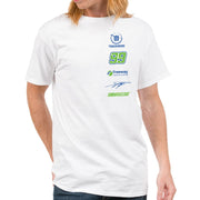 Junk Food NASCAR - Daniel Suarez Driver Sponsors Stacked Logo - Unisex Adult Sports Fan T-Shirt, Large, White