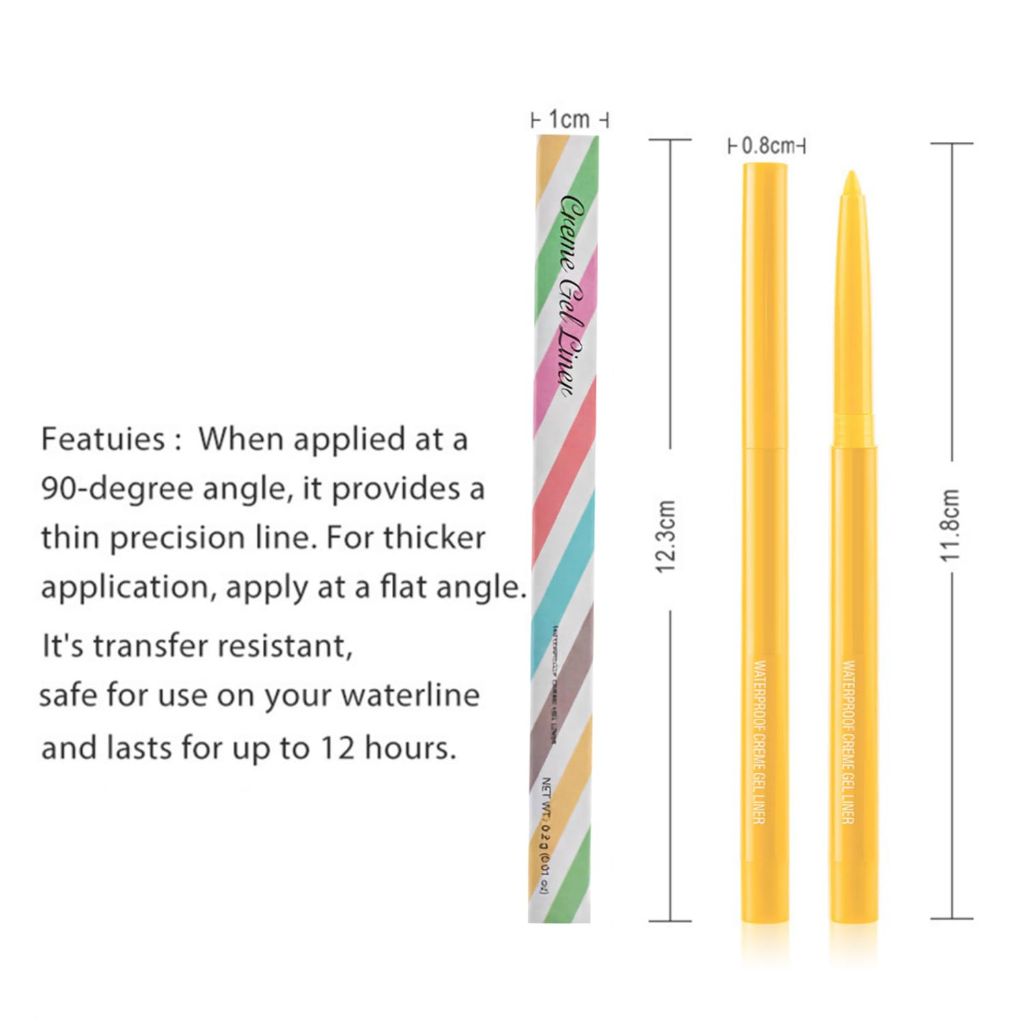 JIMYAUQIN High-Pigmented Waterproof Eyeliner Pencil, Yellow - 0.2g