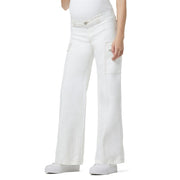 SZ 25, HUDSON Women's Utility Wide Leg Cargo Maternity, White