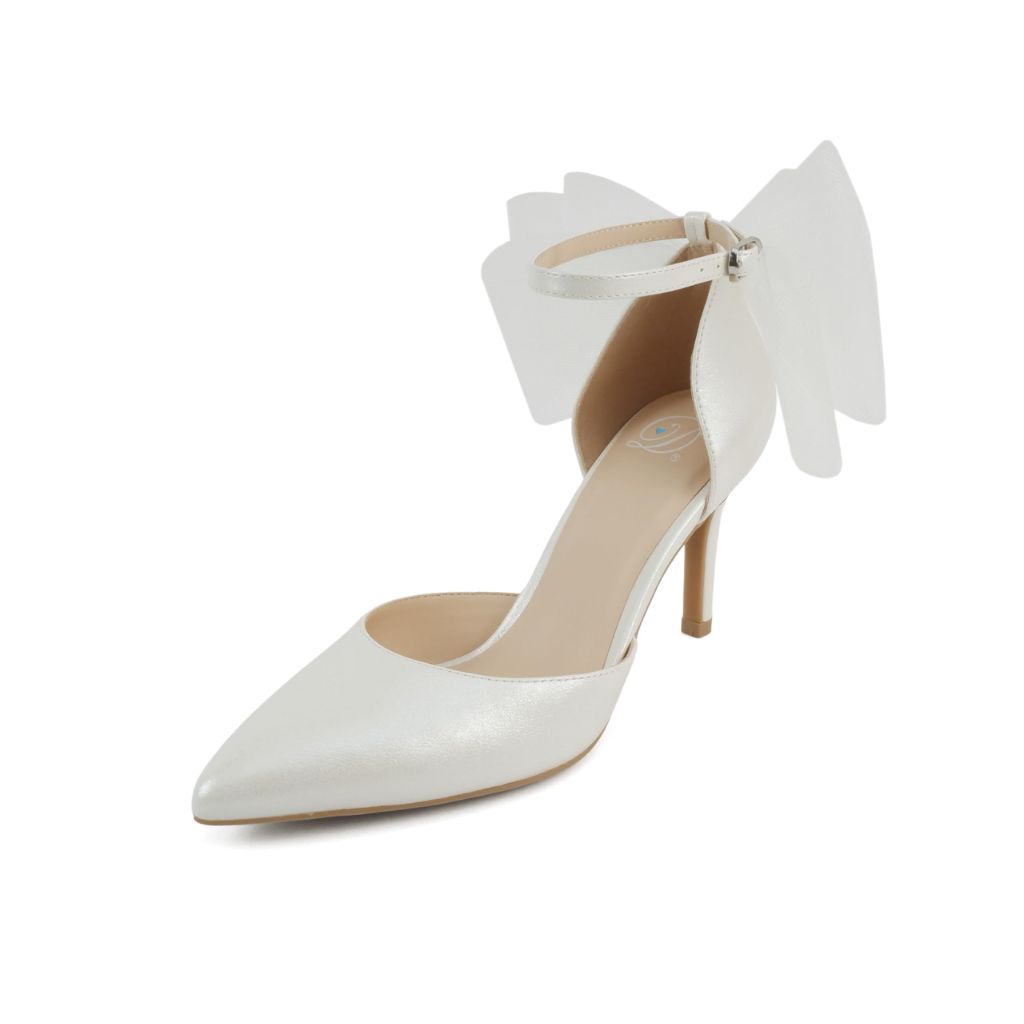 Delicious Beyond Women Pointed Toe High Heel Pumps, White Pearl - size 7.5