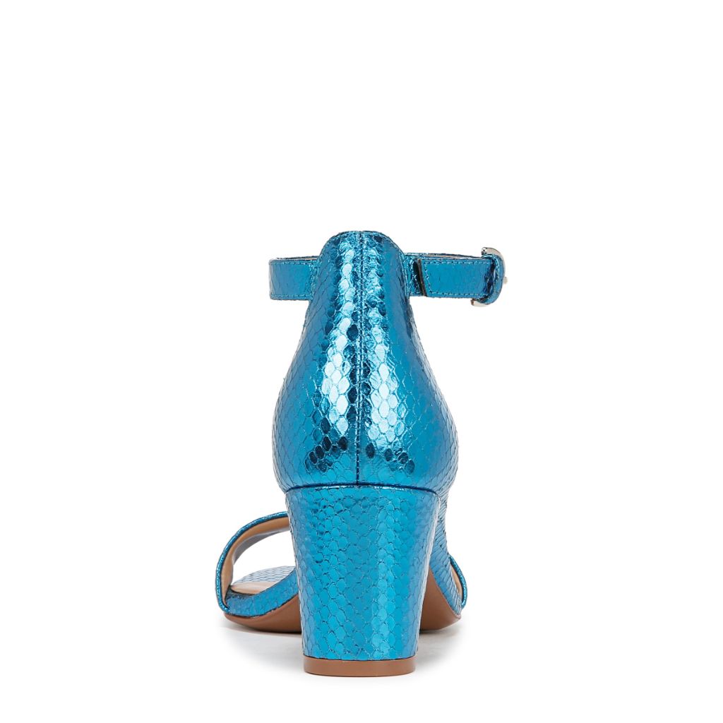 Naturalizer Women's Vera Sandal Light Blue Metallic Snake 8 W