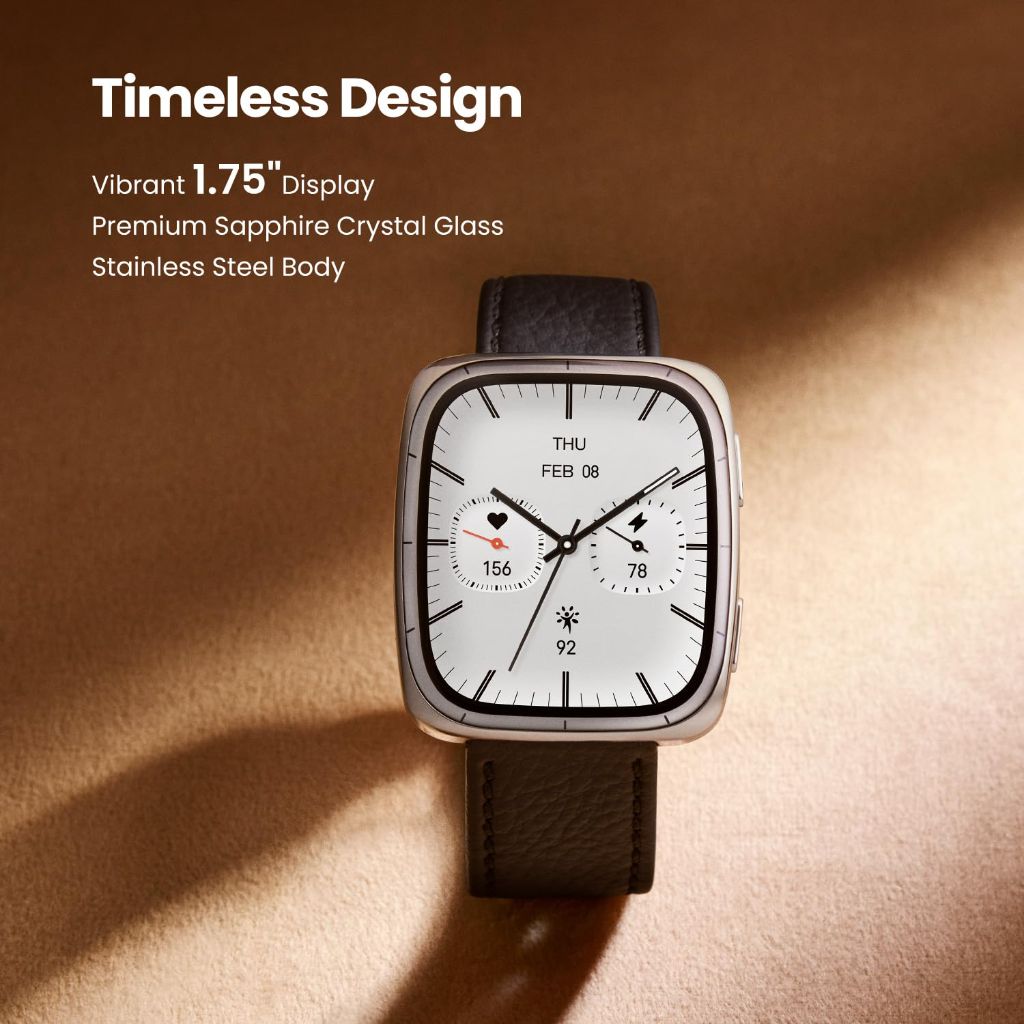 Active 2 (Square) Smart Watch with Sapphire Glass – Black Leather