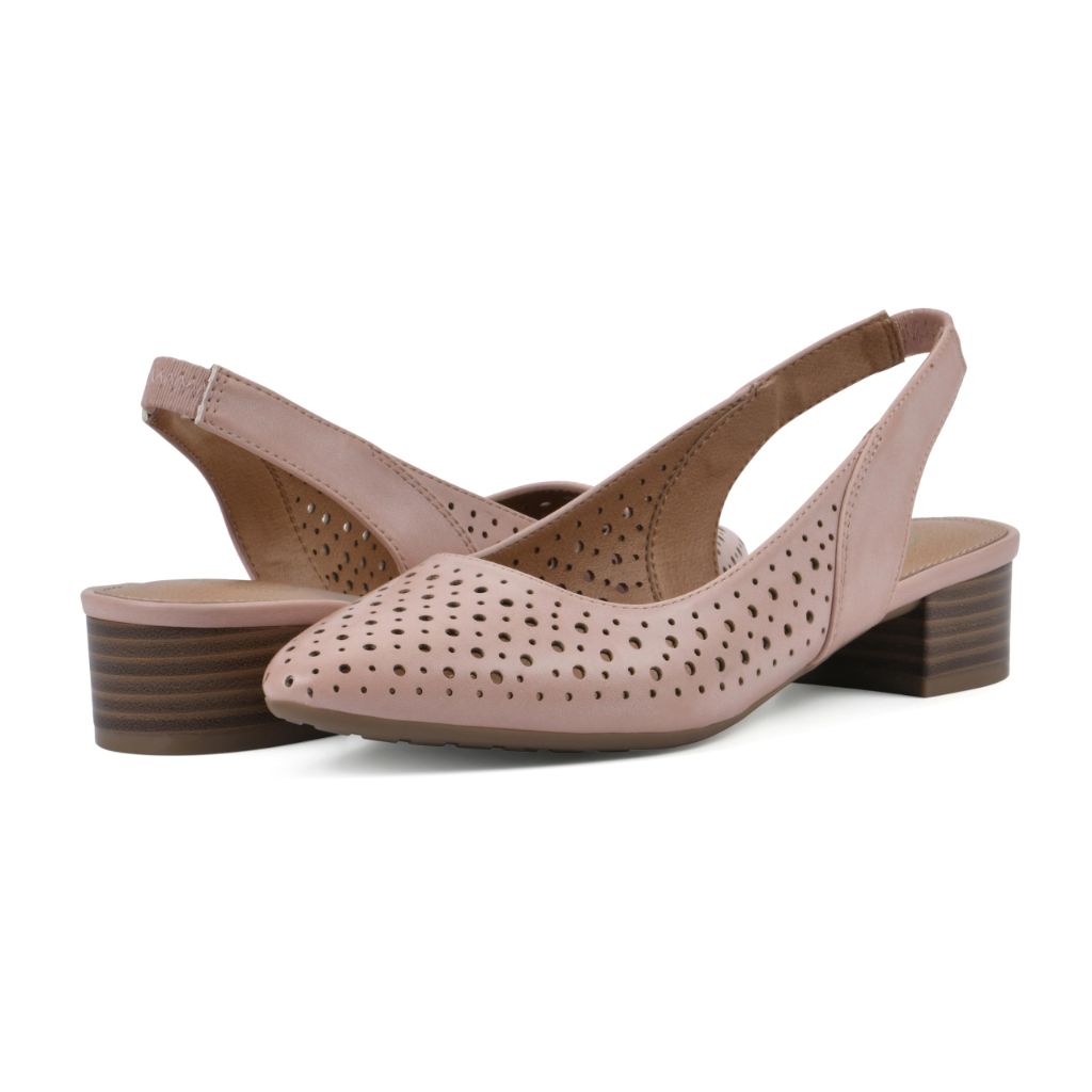 WHITE MOUNTAIN Women's Boronic Low Block Heel, Blush/Smooth, 6.5 W