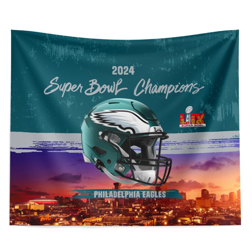 Northwest Philadelphia Eagles NFL 2024 Super Bowl 59 Champions Wall Hanging, 34 x 40 inches