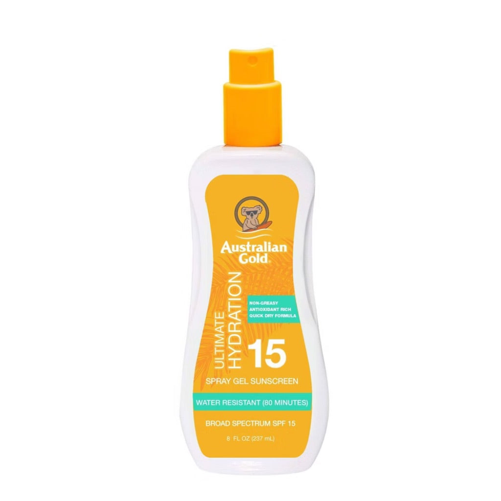 Australian Gold Ultimate Hydration Spray Gel Sunscreen, SPF 15 - 8 fl. oz.