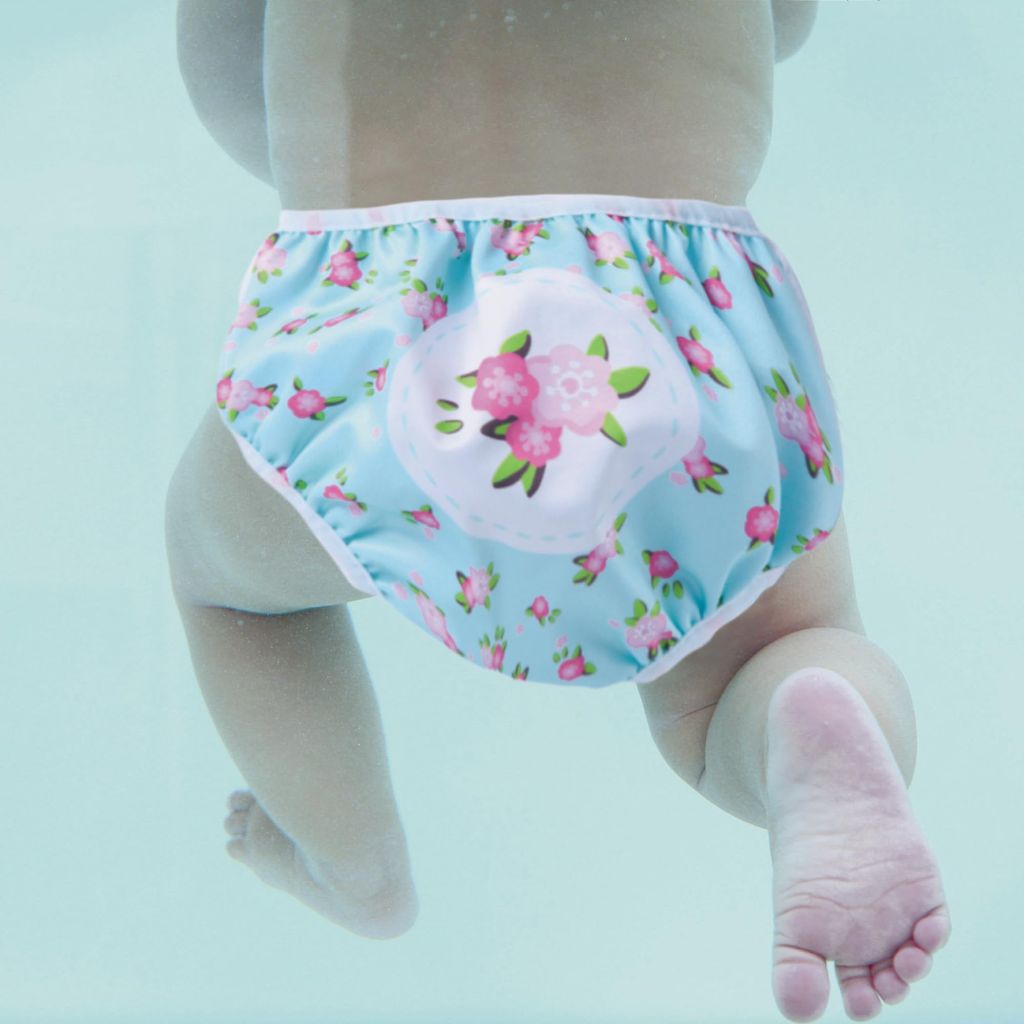 Swimava S1 Baby Swim Diaper - Reusable and Adjustable Fit for 18-31 lbs Infants, (Spring Bloom)