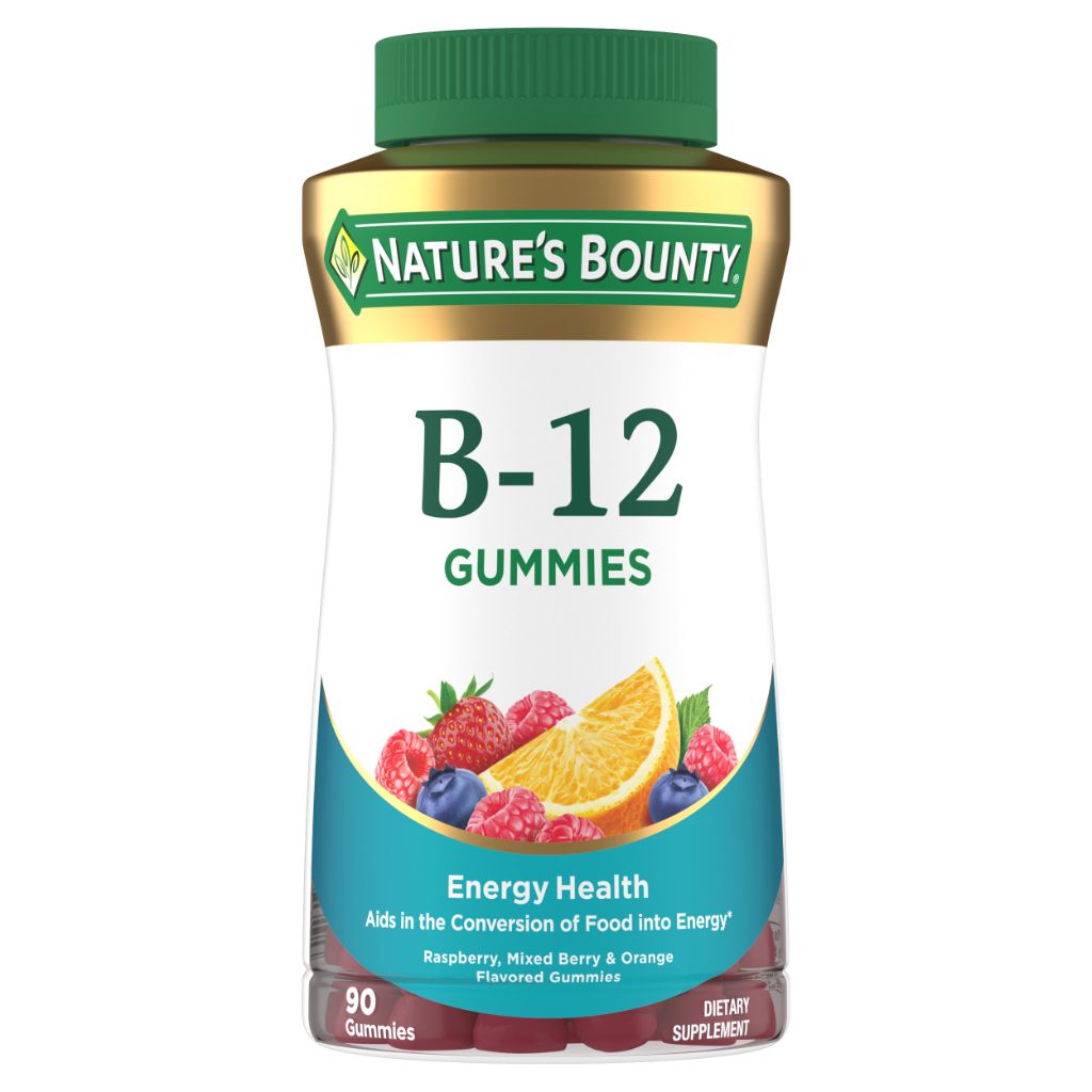 Nature's Bounty Vitamin B12 Gummies, Mixed Berry Flavor, 500mcg, 90 Gummies