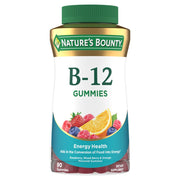 Nature's Bounty Vitamin B12 Gummies, Mixed Berry Flavor, 500mcg, 90 Gummies