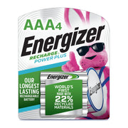 Energizer Power Plus Rechargeable Batteries - AAA - 4 Pack