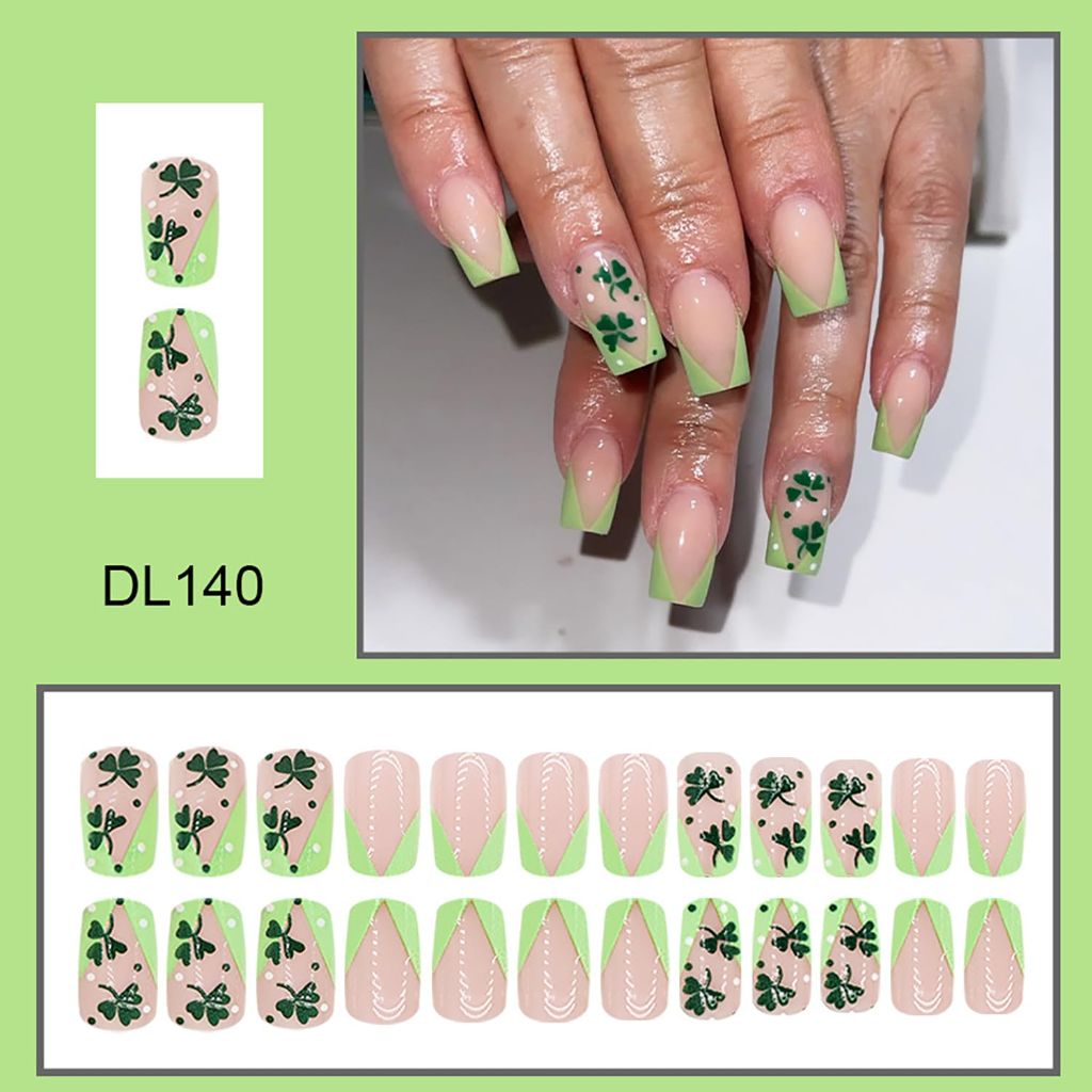 St. Patrick's Day French Tip Press-On Nails - 24pcs.