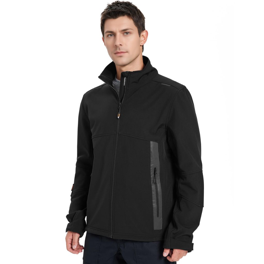 DURAWERK Men's Softshell Water-Resistant Fleece Jacket - Black, XL