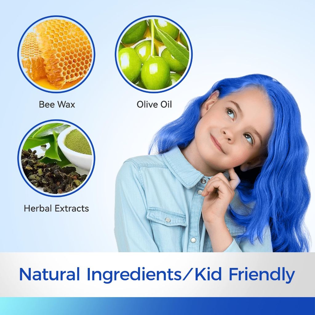 Temporary Hair Color Chalk,  Kid Friendly, Hair Wax Color (1, Brown)