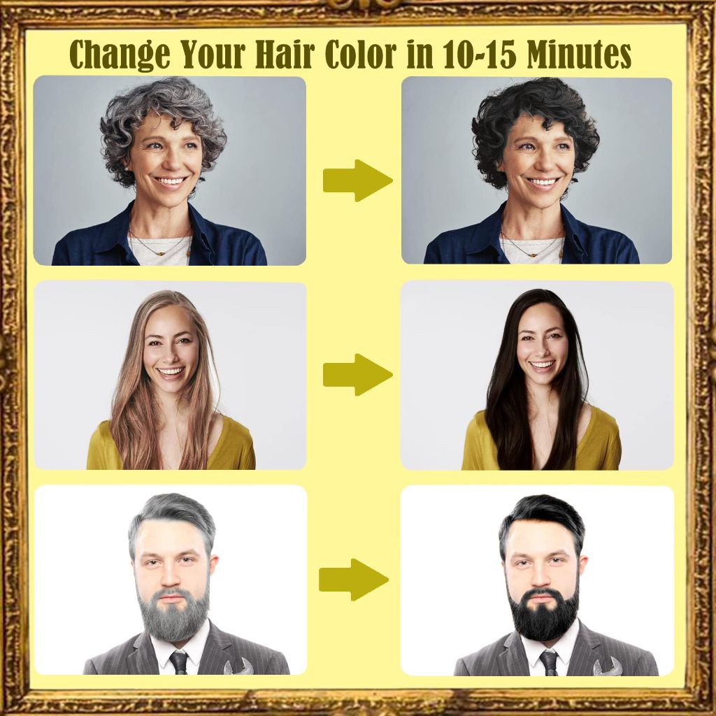 Herbal Burgundy Hair Dye Shampoo - Instant 3-in-1 Gray Coverage for Women & Men, 16.90 Fl OZ (Dark Wine Red)