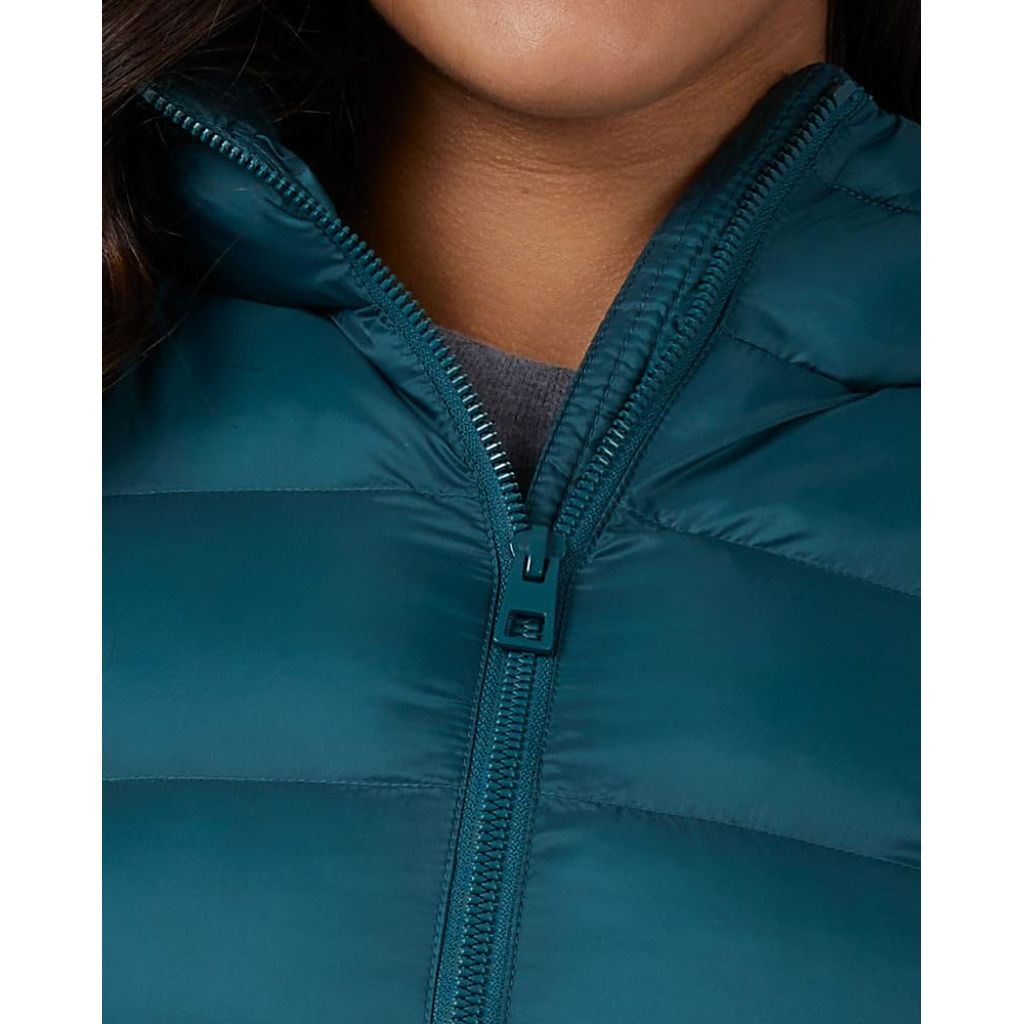 32 Degrees Heat Women’s Lightweight Packable Hooded Jacket – Water Resistant Travel Puffer, Dried Basil, X-Large