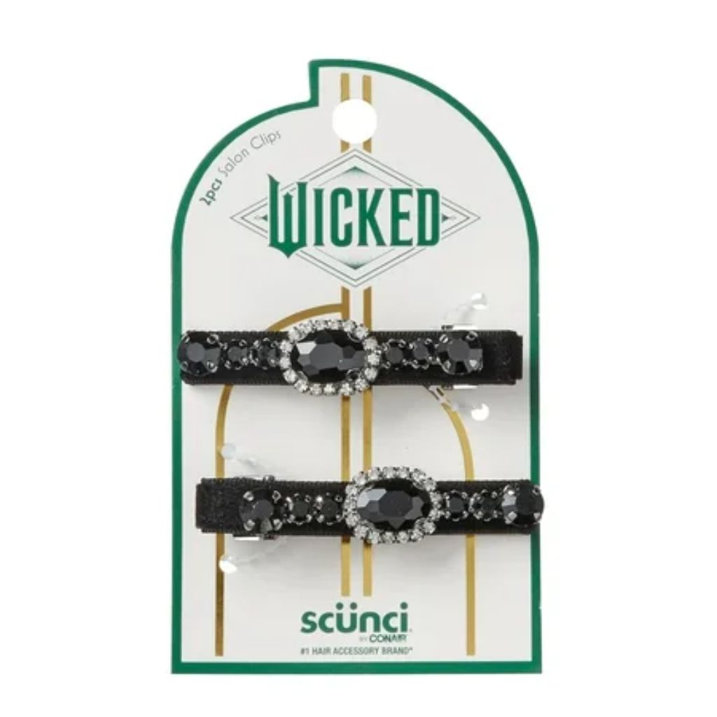 Wicked Elphaba Rhinestone Salon Clips - hair clips - hair clips for women - gifts for her - hair accessories - Scunci by Conair - 2PK