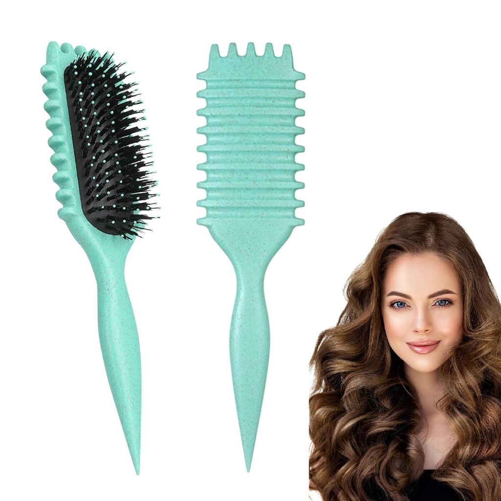 Curl Defining Brush For Curly Hair (Green)