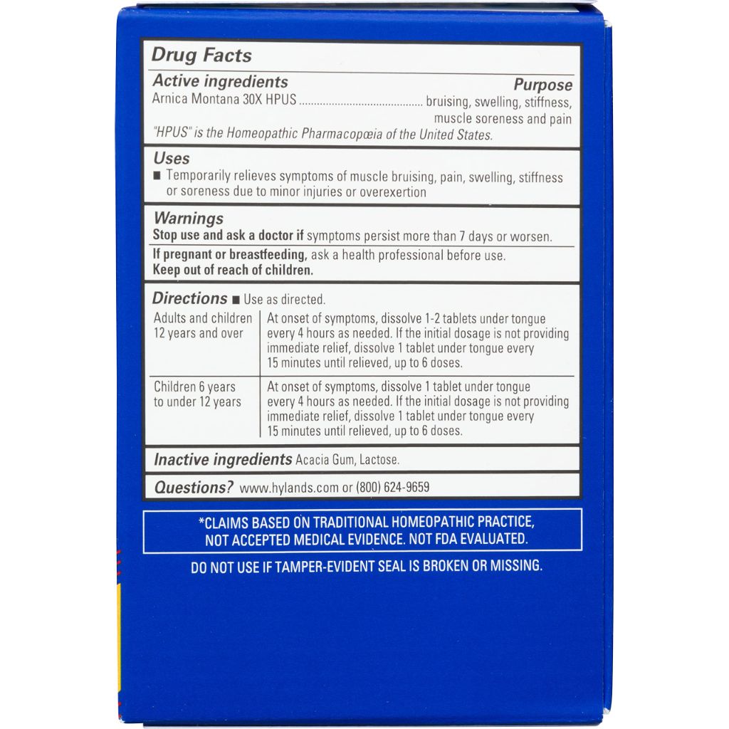 Hyland's Arnica Montana 30x Tablets, Natural Relief of Bruises, Quick Dissolving Tablets - 50ct