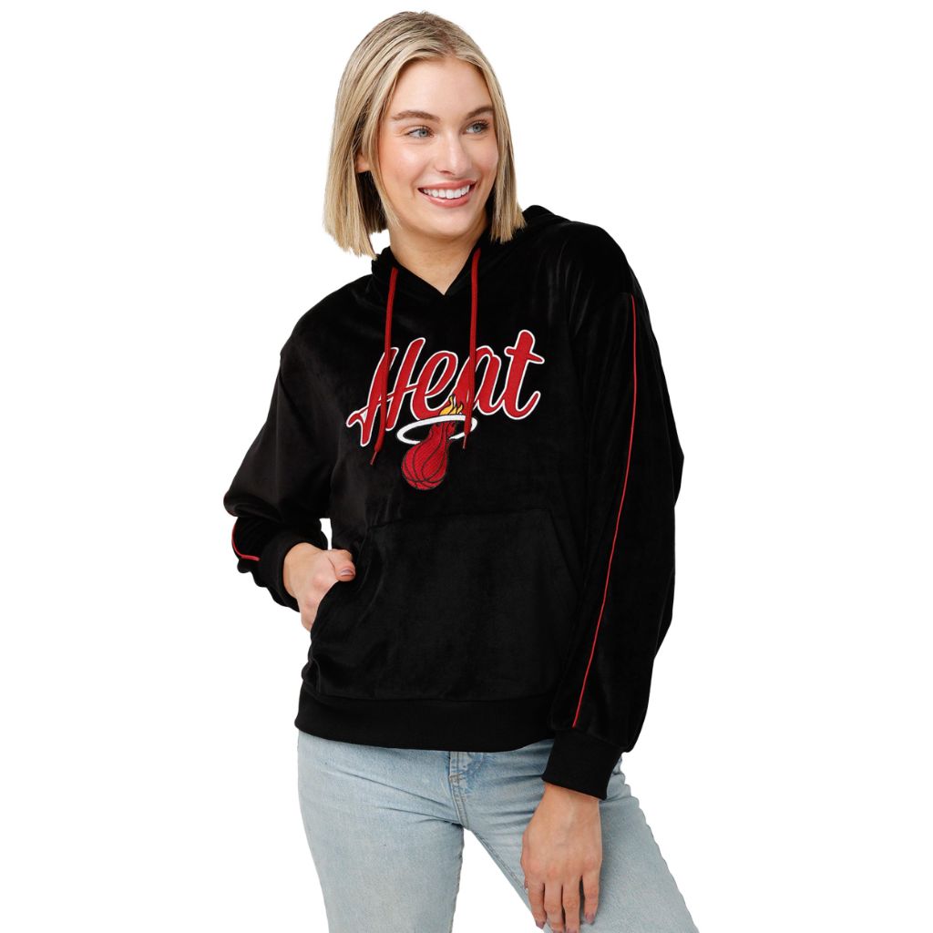 FOCO Miami Heat NBA Womens Velour Hooded Sweatshirt - M