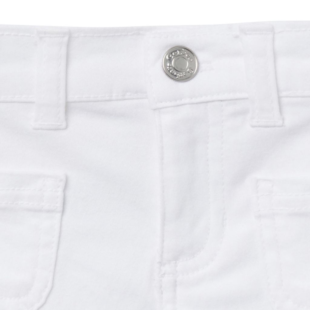 Gerber Baby Toddler Girls' Twill Shorts, White - size 4T