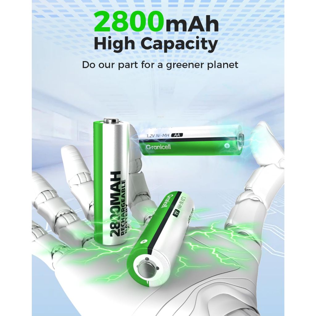 Granicell High Capacity 10-Pack AA 2800mAh & 10-Pack AAA 1100mAh