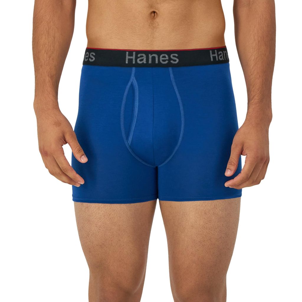Hanes Men's Total Support Pouch Trunks, Cotton Stretch Underwear for Men, 3-Pack, Large