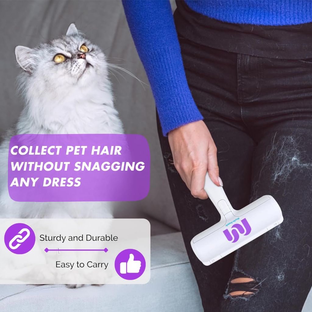 MayBe Supply Pet Hair Remover and Reusable Lint Roller - Portable, Multi-Surface Fur Removal Tool